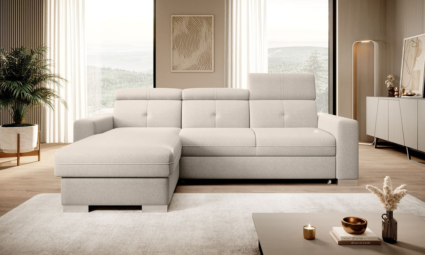 Corner Sleeper Sofa Fresia 21 | size: Width: 247cm, Height: 104cm, Depth: 176cm | color: Inari | image: 1 | variant: 1014525