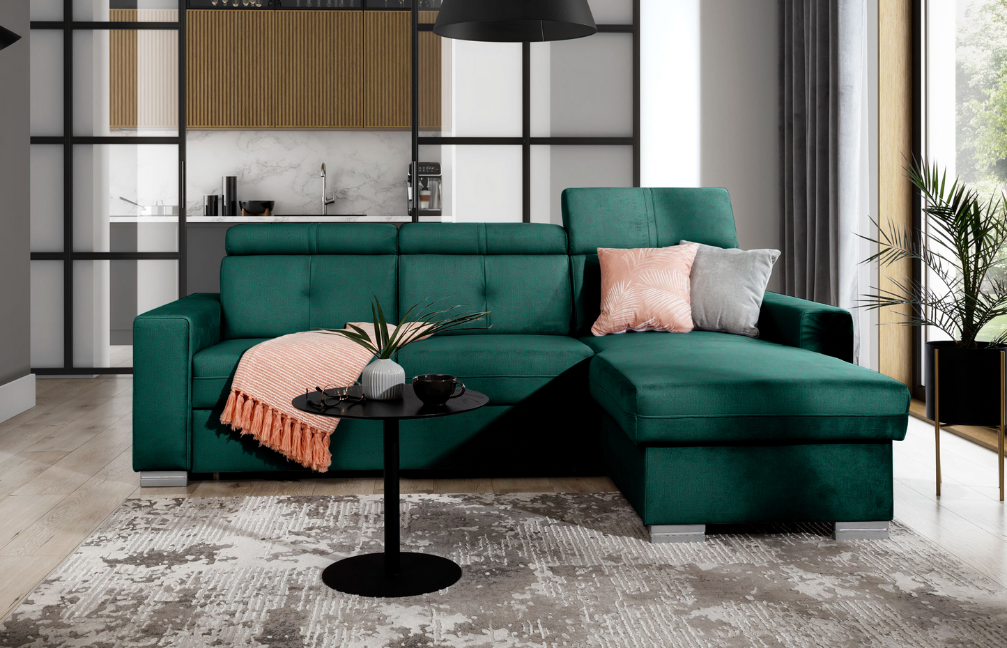 Corner Sleeper Sofa Fresia 69 | size: Width: 247cm, Height: 104cm, Depth: 176cm | color: Nube | image: 1 | variant: 1014573