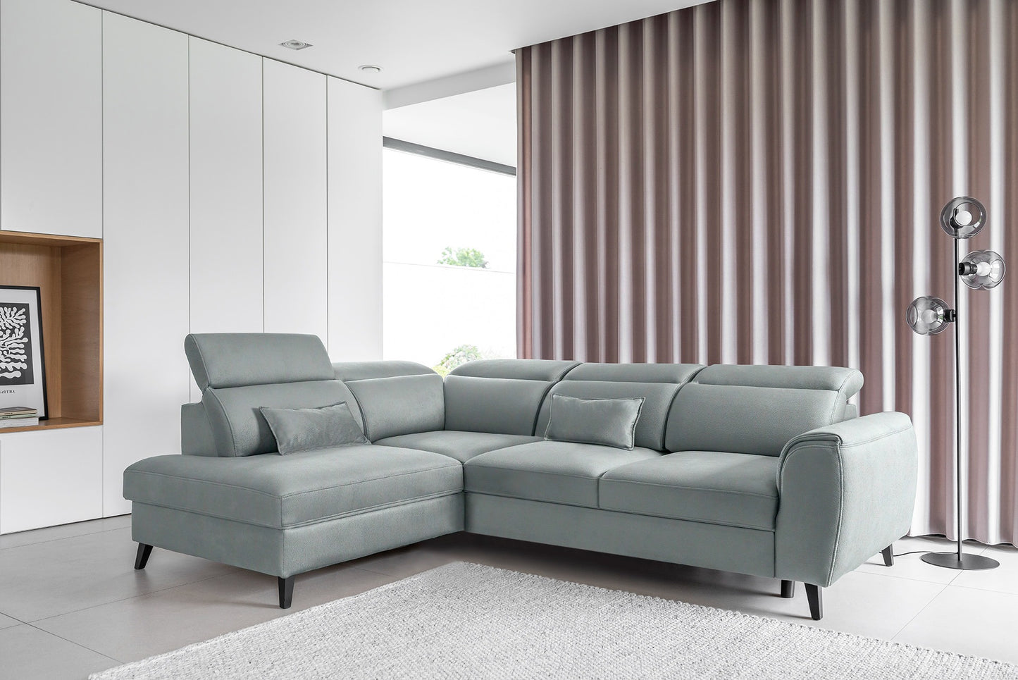 Corner Sleeper Sofa Gainsborough 17 | size: Width: 255cm, Height: 100cm, Depth: 201cm | color: Savoi | image: 1 | variant: 1016014