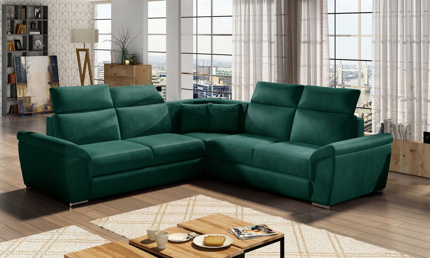 Corner Sleeper Sofa Grantham 19 | size: Width: 268cm, Height: 102cm, Depth: 268cm | color: Green | image: 1 | variant: 1016655