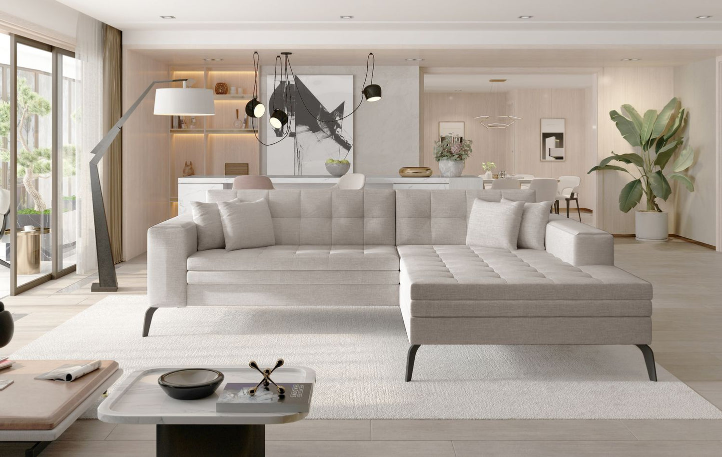 Corner Sleeper Sofa Grantown 32 | size: Width: 292cm, Height: 80cm, Depth: 196cm | color: Cover | image: 1 | variant: 1017387