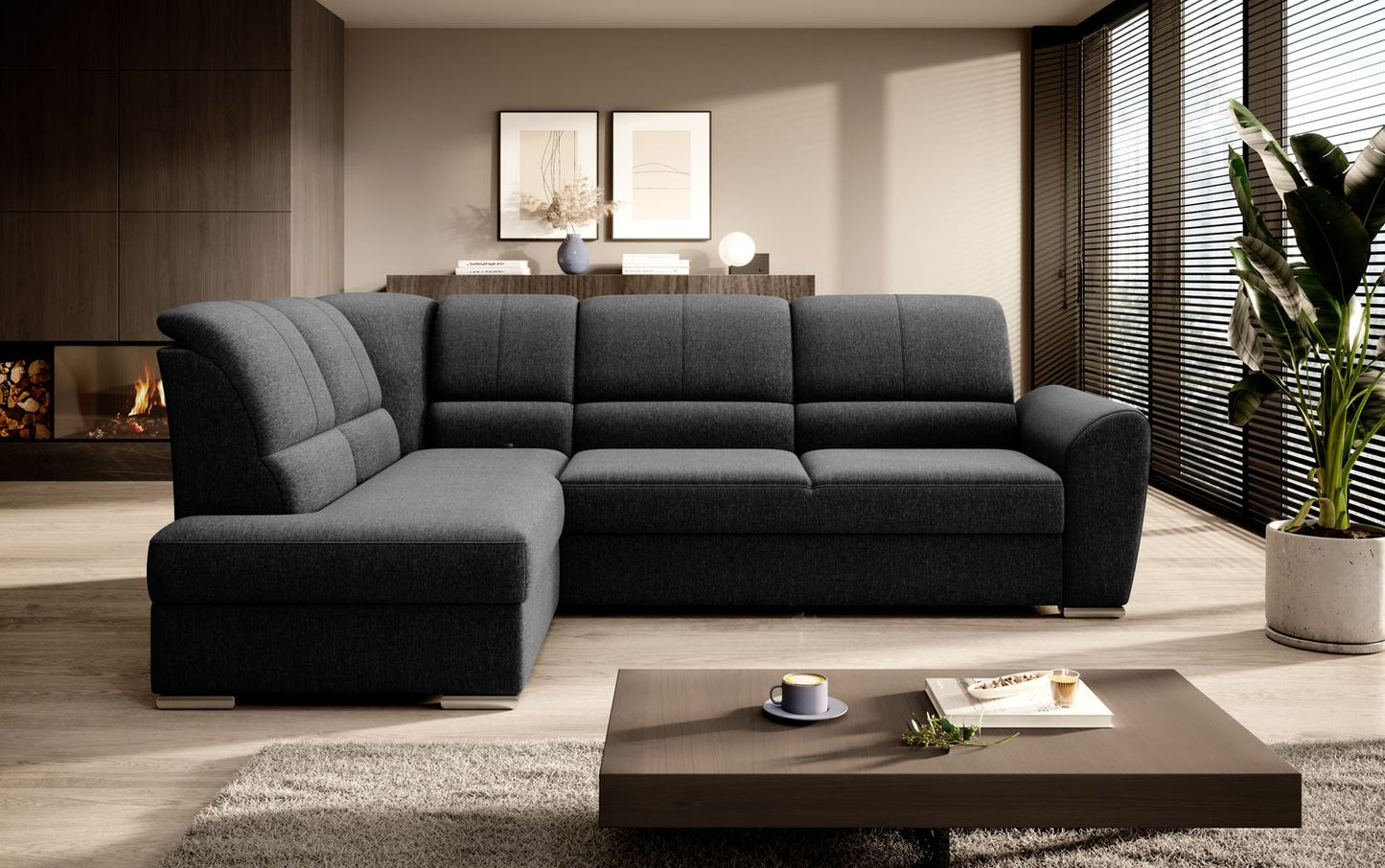 Corner Sleeper Sofa Horncastle 16 | size: Width: 270cm, Height: 93cm, Depth: 186cm | color: Flores | image: 1 | variant: 1016230
