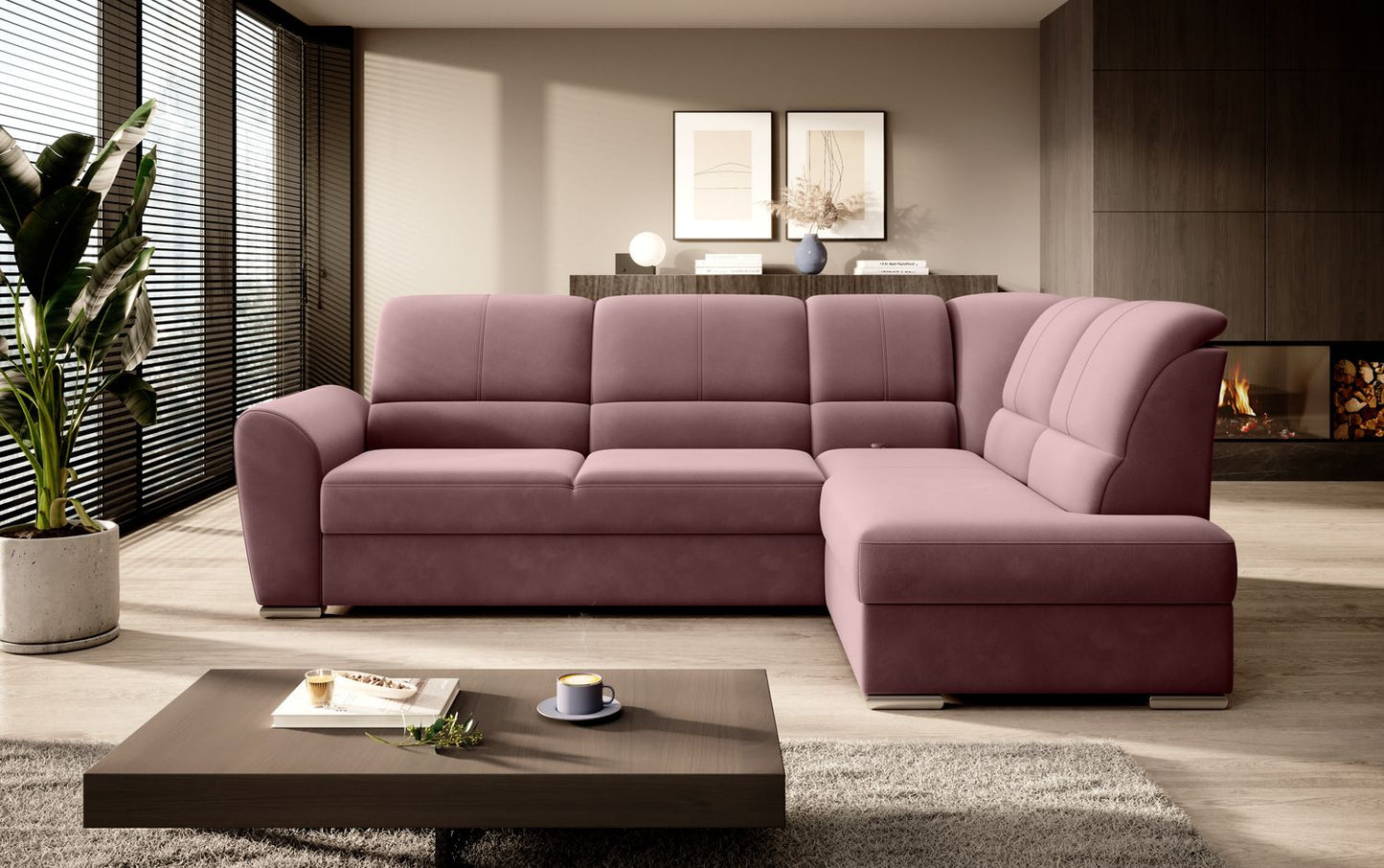 Corner Sleeper Sofa Horncastle 66 | size: Width: 270cm, Height: 93cm, Depth: 186cm | color: Velvetmat | image: 1 | variant: 1016280