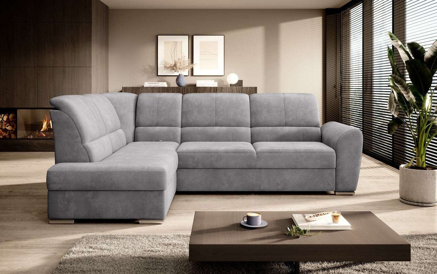Corner Sleeper Sofa Horncastle | size: Width: 270cm, Height: 93cm, Depth: 186cm | color: Nube | image: 1 | variant: 1016214