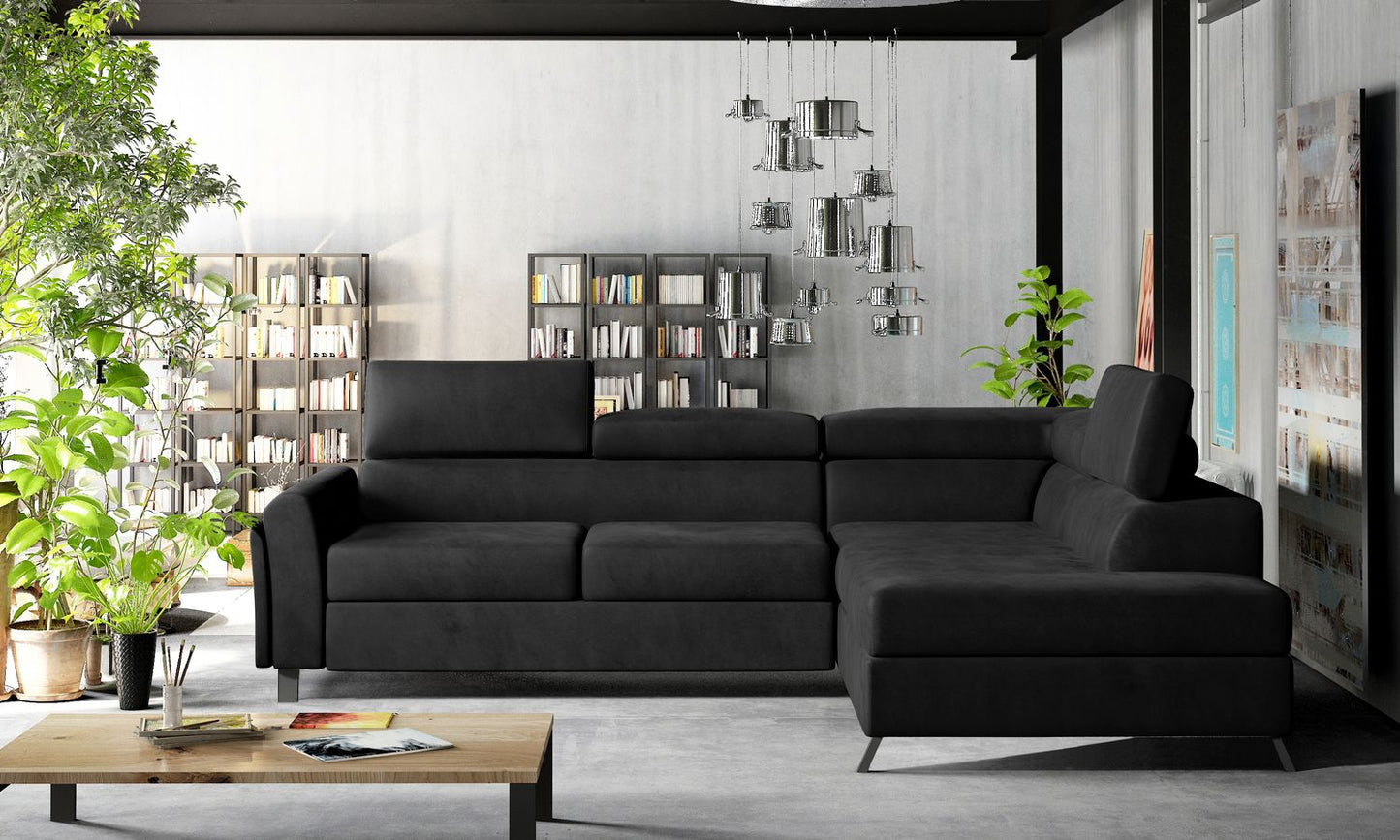 Corner Sleeper Sofa Kairos 1 | size: Width: 265cm, Height: 95cm, Depth: 200cm | color: Mat/Velvet | image: 1 | variant: 1015728
