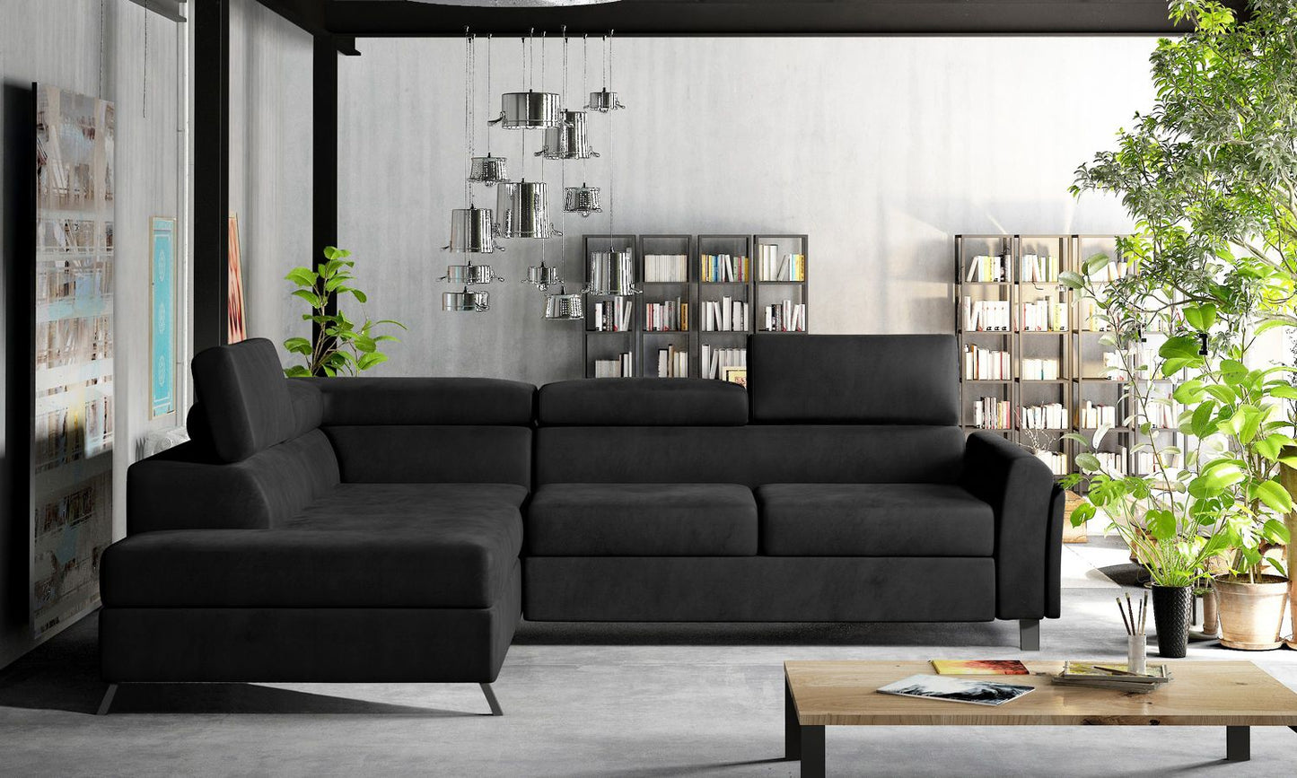 Corner Sleeper Sofa Kairos 3 | size: Width: 265cm, Height: 95cm, Depth: 200cm | color: Mat/Velvet | image: 1 | variant: 1015730
