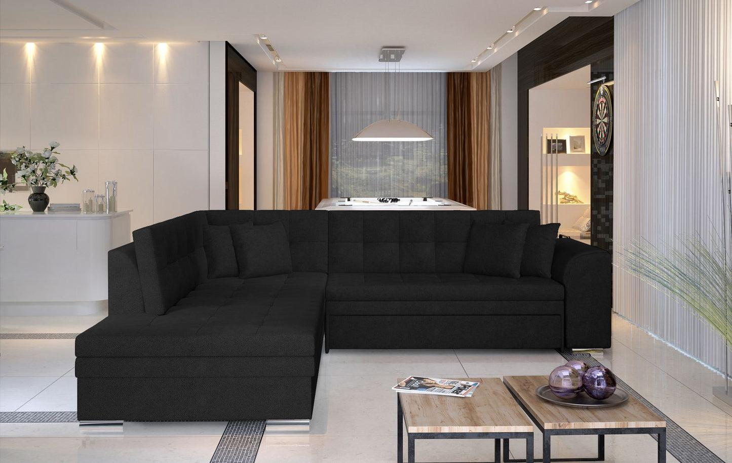 Corner Sleeper Sofa Kettering 29 | size: Width: 260cm, Height: 78cm, Depth: 207cm | color: Kronos | image: 1 | variant: 1017259