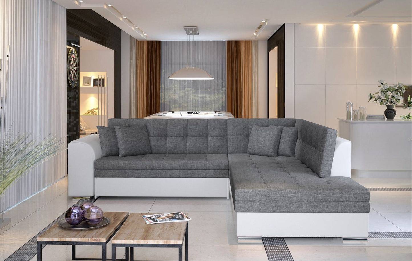 Corner Sleeper Sofa Kettering 35 | size: Width: 260cm, Height: 80cm, Depth: 58cm | color: Sawana/Soft | image: 1 | variant: 1017265