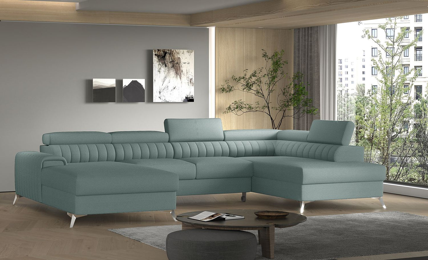 Corner Sleeper Sofa Lacante 24 | size: Width: 354cm, Height: 92cm, Depth: 202cm | color: Savoi | image: 1 | variant: 1014741