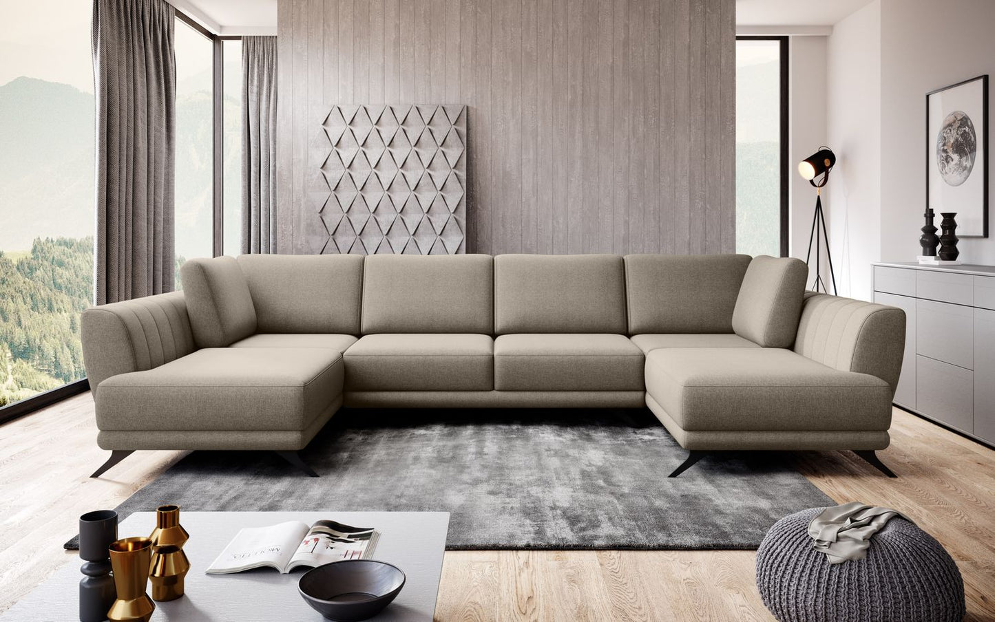 Corner Sleeper Sofa Larco 22 | size: Width: 362cm, Height: 90cm, Depth: 191cm | color: Vero | image: 1 | variant: 1014696