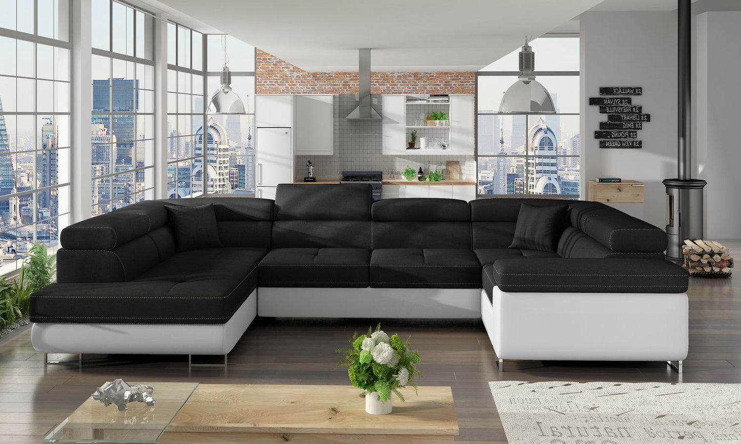 Corner Sleeper Sofa Letto 18 | size: Width: 340cm, Height: 90cm, Depth: 58cm | color: Sawana/Soft | image: 1 | variant: 1015778