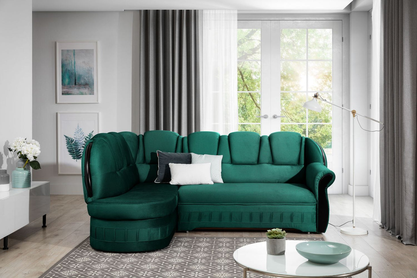 Corner Sleeper Sofa Lord 10 | size: Width: 243cm, Height: 105cm, Depth: 180cm | color: Nube | image: 1 | variant: 1015742