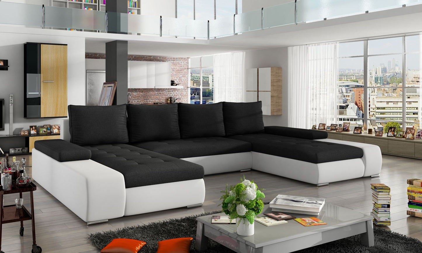 Corner Sleeper Sofa Marino 8 | size: Width: 363cm, Height: 88cm, Depth: 53cm | color: Sawana/Soft | image: 1 | variant: 1016097