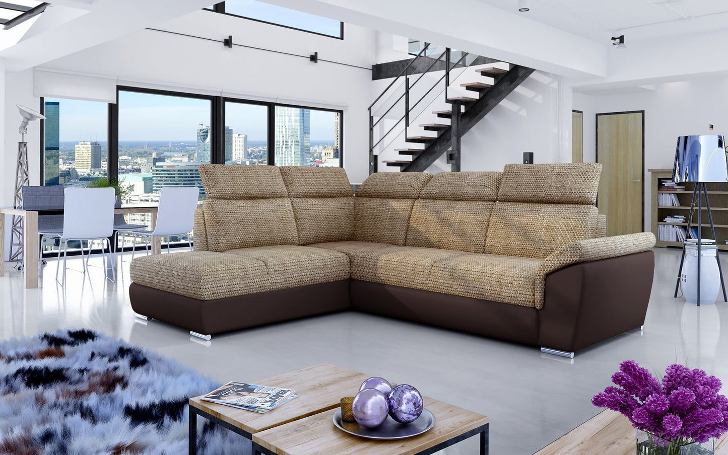 Corner Sleeper Sofa Melton Mowbray 44 | size: Width: 260cm, Height: 102cm, Depth: 60cm | color: Berlin/Soft | image: 1 | variant: 1016879