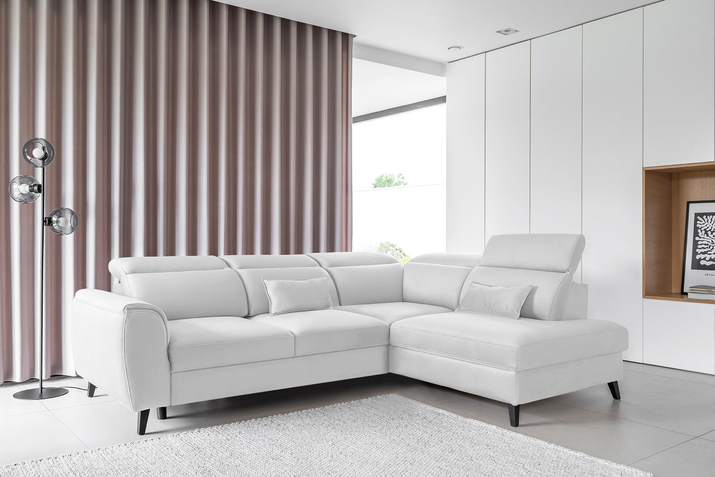 Corner Sleeper Sofa Noble 43 | size: Width: 255cm, Height: 100cm, Depth: 201cm | color: Savoi | image: 1 | variant: 1015094