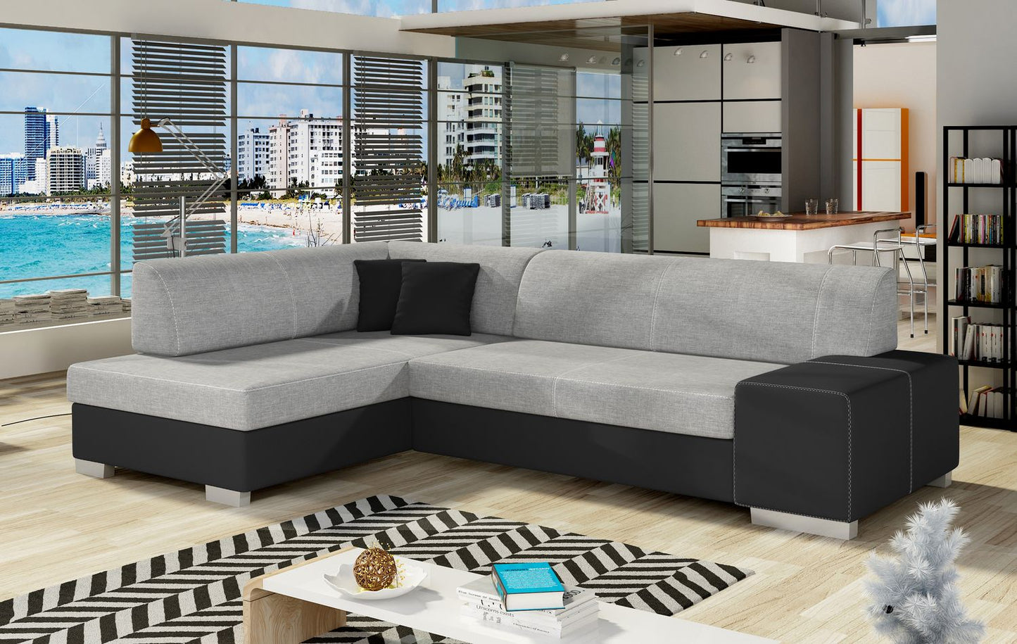 Corner Sleeper Sofa Salisbury 18 | size: Width: 268cm, Height: 73cm, Depth: 167cm | color: Sawana/Soft | image: 1 | variant: 1016621