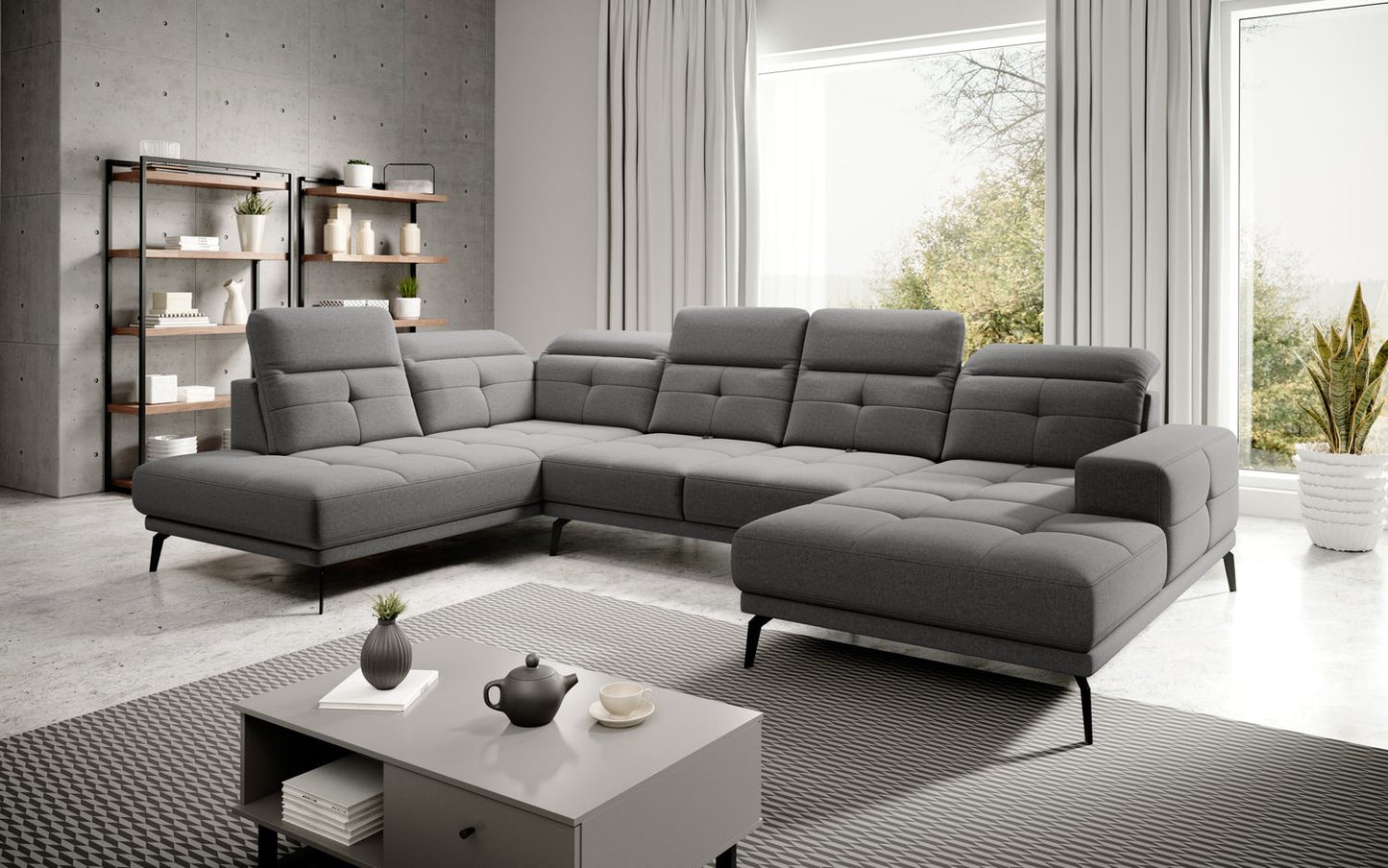 Corner Sofa Alnwick 6 | size: Width: 350cm, Height: 107cm, Depth: 205cm | color: Gojo | image: 1 | variant: 1015264