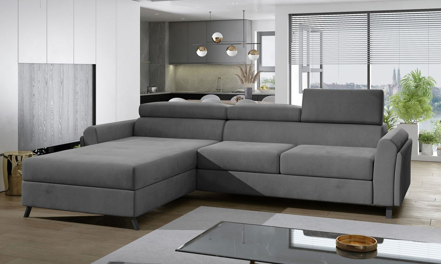 Corner Sofa Ashby 7 | size: Width: 300cm, Height: 98cm, Depth: 190cm | color: Monolith | image: 1 | variant: 1017064