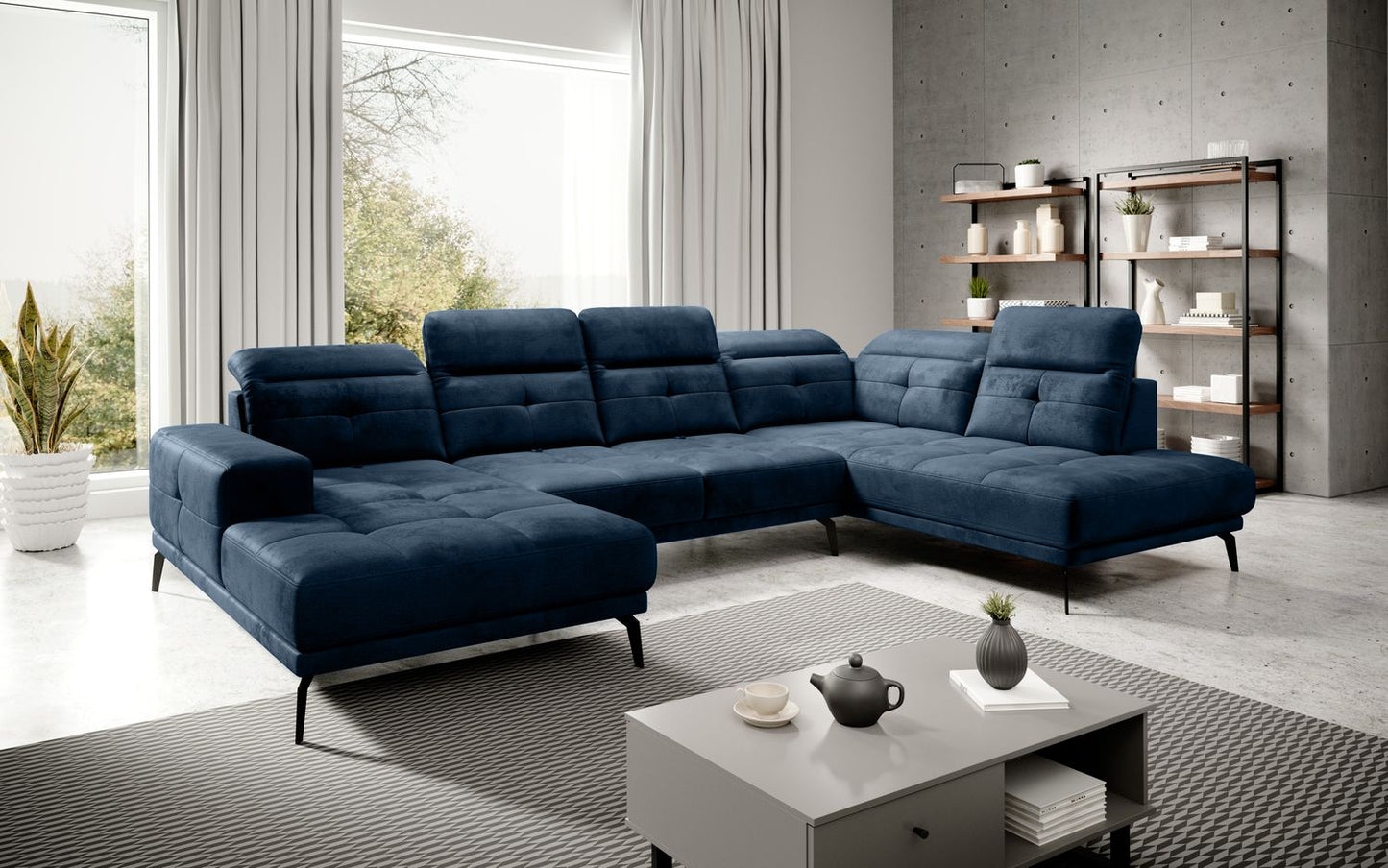 Corner Sofa Bretan 92 | size: Width: 350cm, Height: 107cm, Depth: 205cm | color: Nube | image: 1 | variant: 1014404