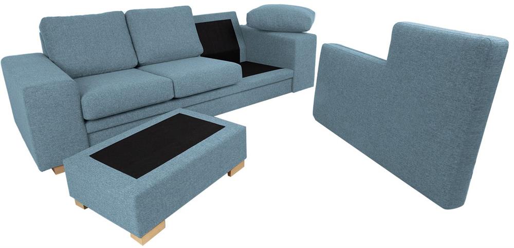 Corner Sofa Hinckley | size: Width: 237cm, Height: 86cm, Depth: 146cm | color: Blue | image: 5 | variant: 1000320