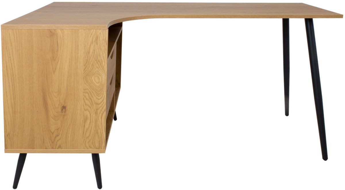 Desk East Esbjerg | size: Length: 80cm, Width: 145cm, Height: 75cm | color: Oak | image: 3 | variant: 1005838