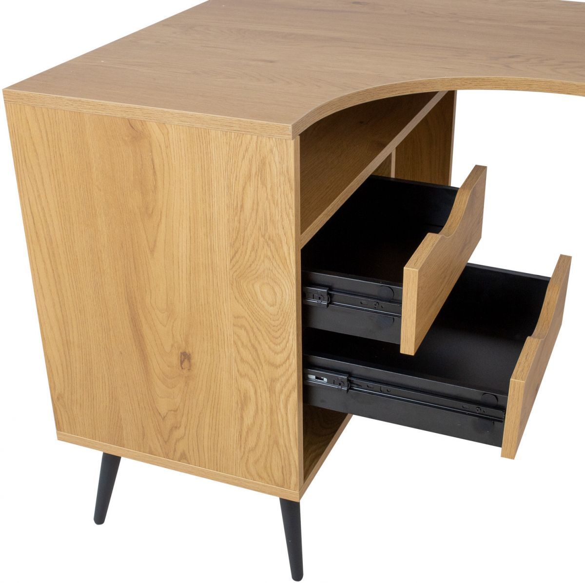Desk East Esbjerg | size: Length: 80cm, Width: 145cm, Height: 75cm | color: Oak | image: 4 | variant: 1005838