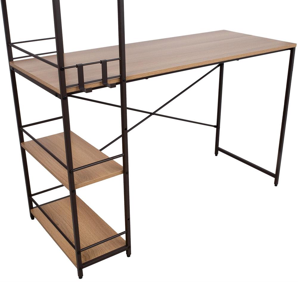 Desk East Folkestone | size: Length: 51cm, Width: 120cm, Height: 120cm | color: Black/Oak | image: 3 | variant: 1006036