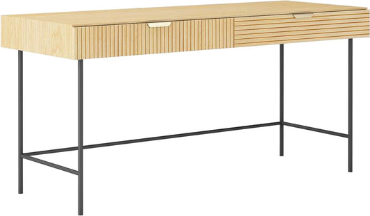 Desk East Panevezys | size: Length: 60cm, Width: 120cm, Height: 75cm | color: Black/Oak | image: 1 | variant: 1006034