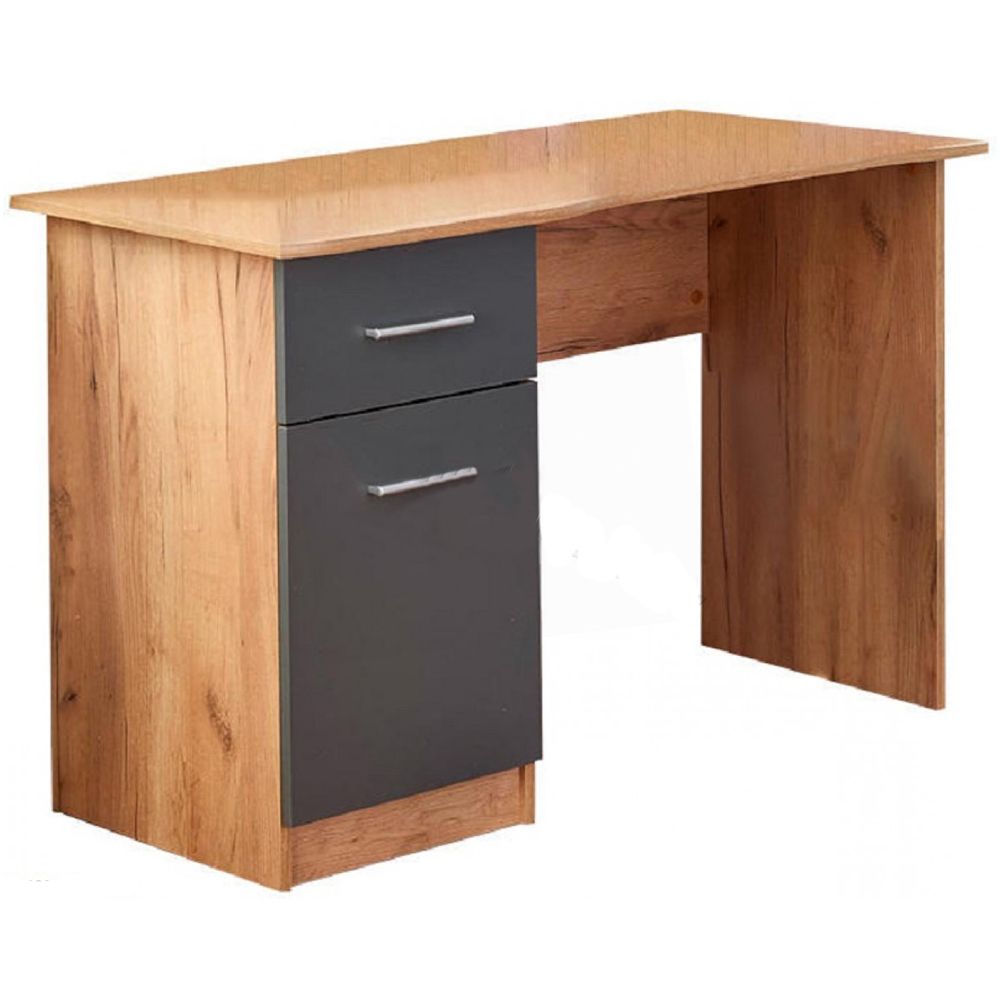 Desk Elmo | size: Length: 55cm, Width: 120cm, Height: 78cm | color: Oak/Grey | image: 1 | variant: 1011366