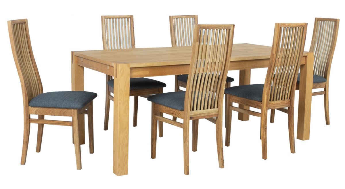 Dining Room Furniture Set Chicago New 13 | size: Length: 90cm, Width: 180cm, Height: 76cm | color: Oak/Grey | image: 0 | variant: 1011937