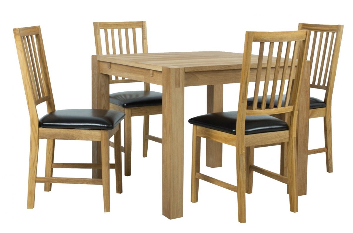 Dining Room Furniture Set Chicago New 3 | size: Length: 90cm, Width: 90cm, Height: 76cm | color: Black/Oak | image: 0 | variant: 1006946