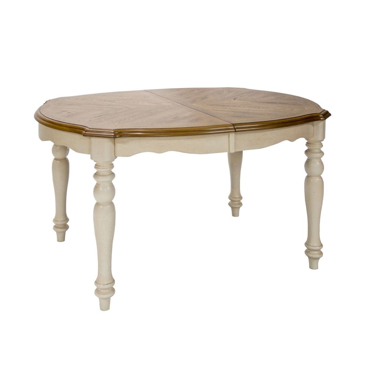 Dining Room Furniture Set East Bicester | size: Length: 106.5cm, Width: 182cm, Height: 76cm | color: White/Brown | image: 2 | variant: 1005108