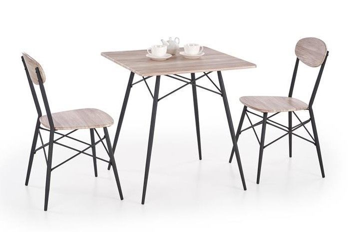 Dining Room Furniture Set Kabir | size: Length: 70cm, Width: 70cm, Height: 75cm | color: Beige/Black | image: 1 | variant: 1011347