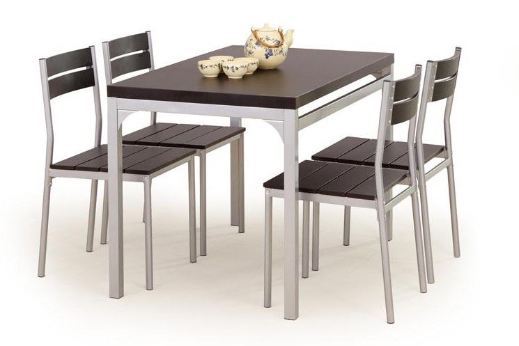 Dining Room Furniture Set Malcolm 1 | size: Length: 70cm, Width: 110cm, Height: 75cm | color: Brown/Grey | image: 1 | variant: 1011351