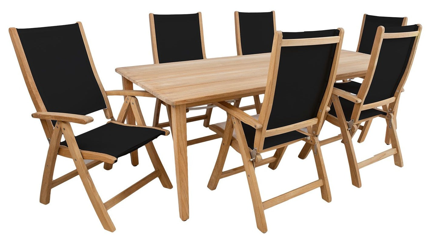 Dining Room Furniture Set Maldive 1 | size: Length: 100cm, Width: 220cm, Height: 75cm | color: Black/Oak | image: 0 | variant: 1018026