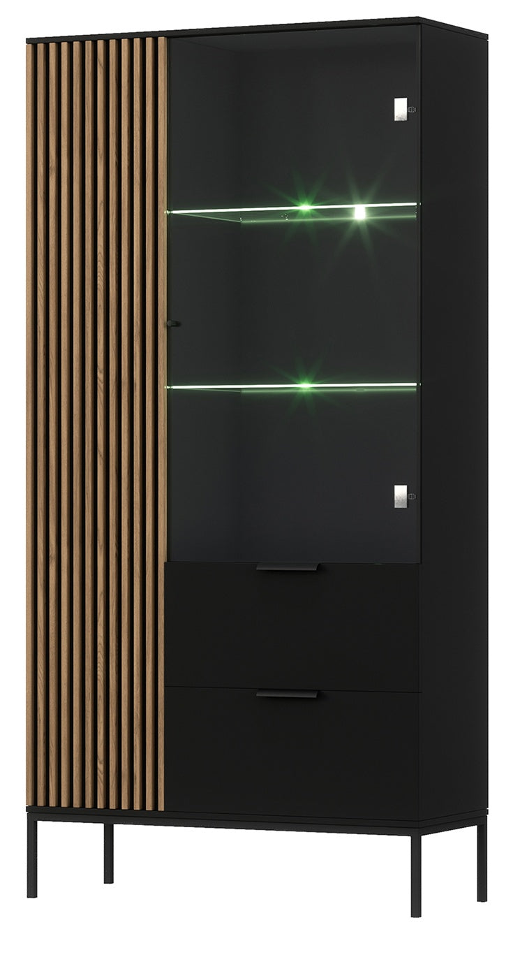 Display Cabinet West Welshpool | size: Width: 100cm, Height: 200cm, Depth: 60cm | color: Black | image: 0 | variant: 1017689