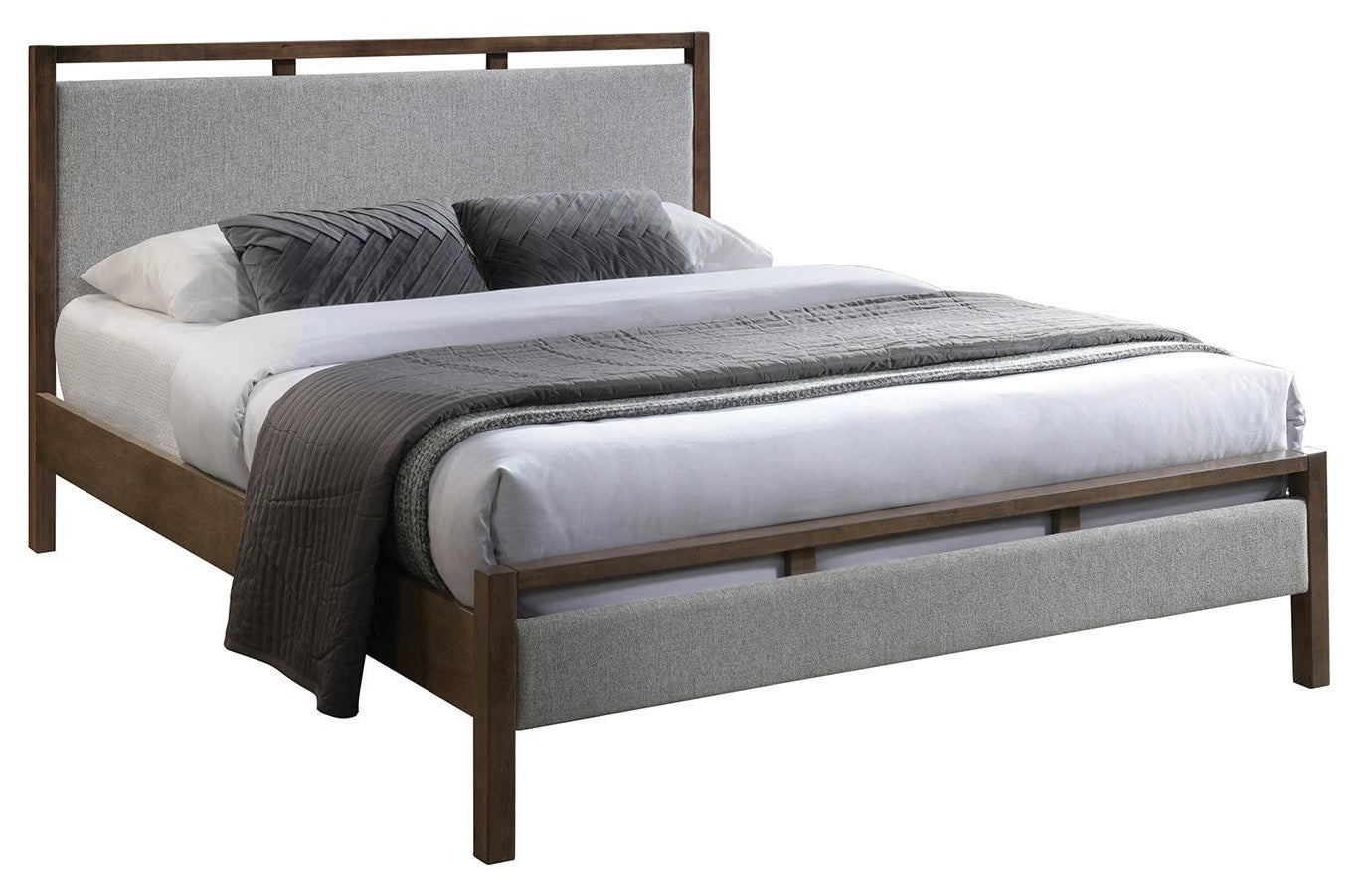 Double Bed East Bordeaux | size: Length: 209cm, Width: 169cm, Height: 100.5cm | color: Brown/Grey | image: 0 | variant: 1006548