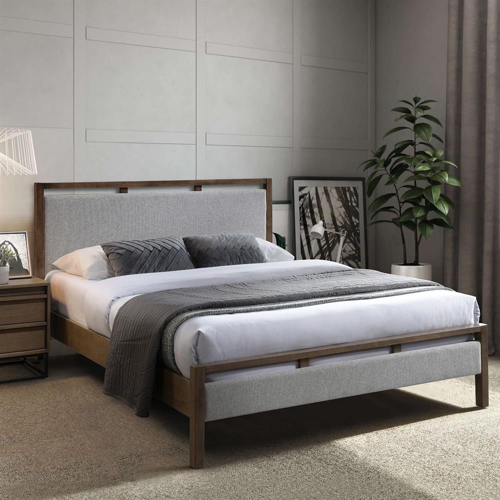 Double Bed East Bordeaux | size: Length: 209cm, Width: 169cm, Height: 100.5cm | color: Brown/Grey | image: 2 | variant: 1006283