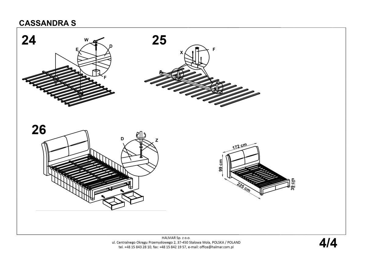 Double Bed East Savona | size: Length: 225cm, Width: 172cm, Height: 99cm | color: White/Black | image: 6 | variant: 1006677