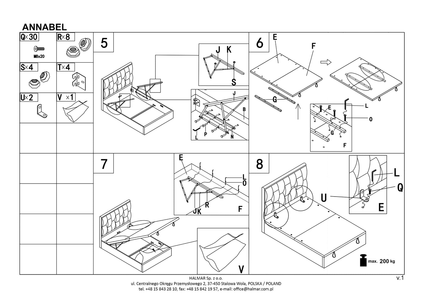 Double Bed East Terni | size: Length: 209cm, Width: 161cm, Height: 106cm | color: Gray | image: 5 | variant: 1006681
