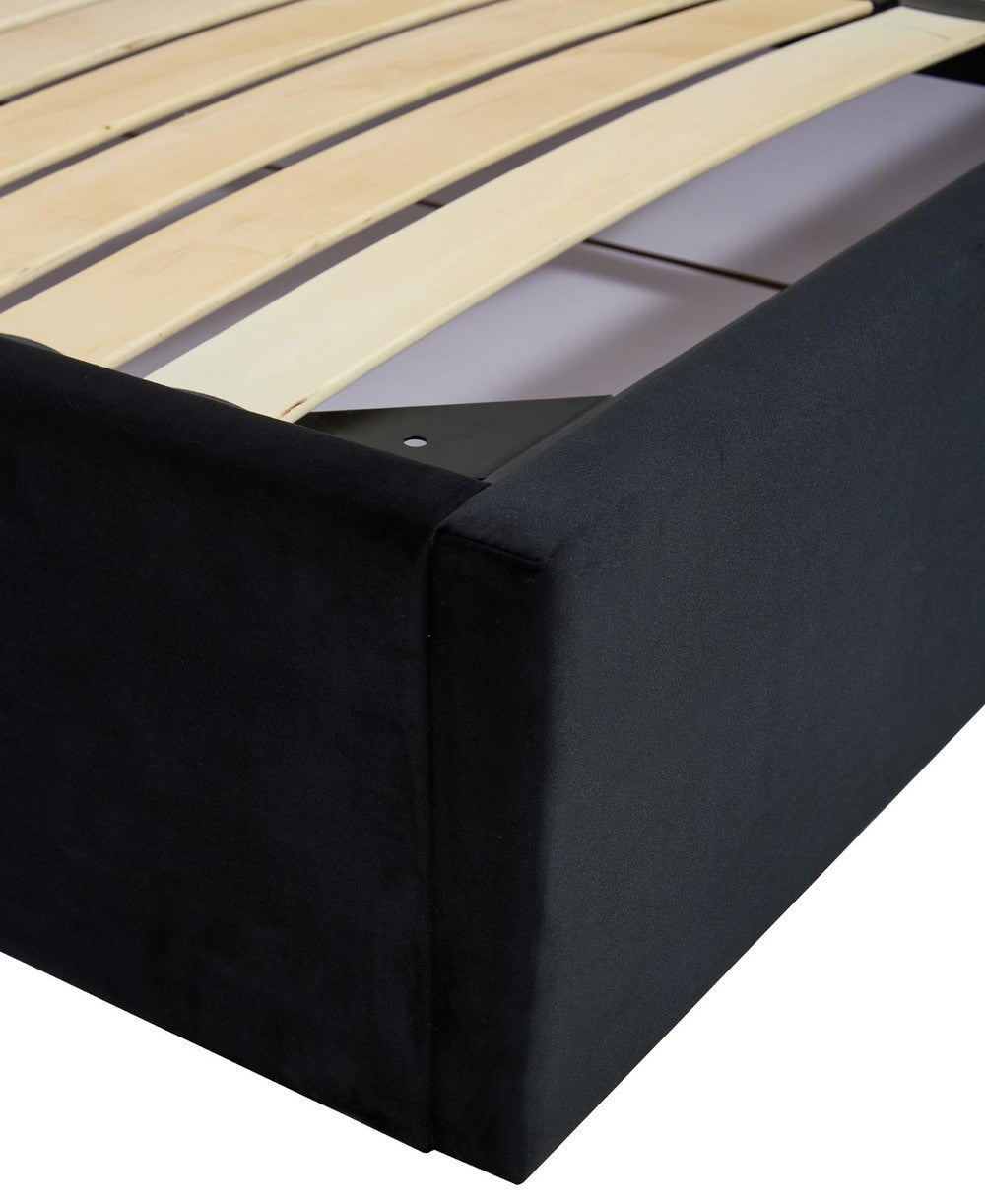 Double Bed Manchester | size: Length: 214cm, Width: 171cm, Height: 33cm | color: Black/Gold | image: 5 | variant: 1003386