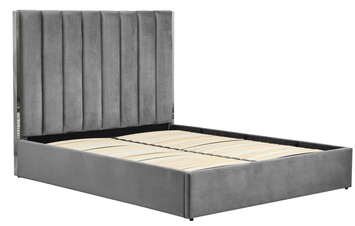 Double Bed Manchester | size: Length: 214cm, Width: 171cm, Height: 33cm | color: Grey/Silver | image: 1 | variant: 1003387