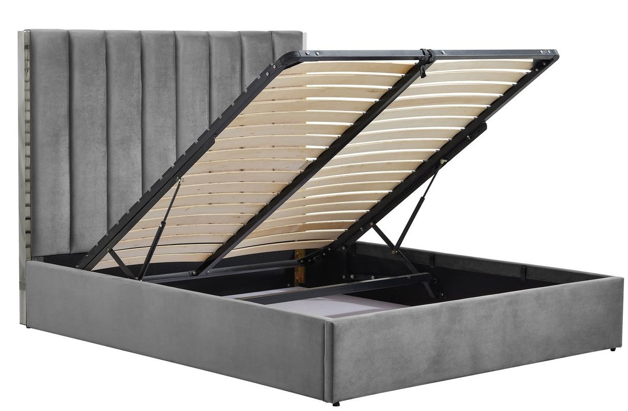 Double Bed Manchester | size: Length: 214cm, Width: 171cm, Height: 33cm | color: Grey/Silver | image: 7 | variant: 1003387