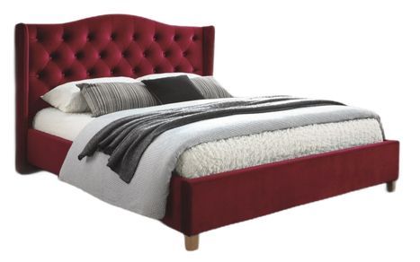 Double Bed Newark | size: Length: 216cm, Width: 178cm, Height: 124cm | color: Red | image: 0 | variant: 1004504