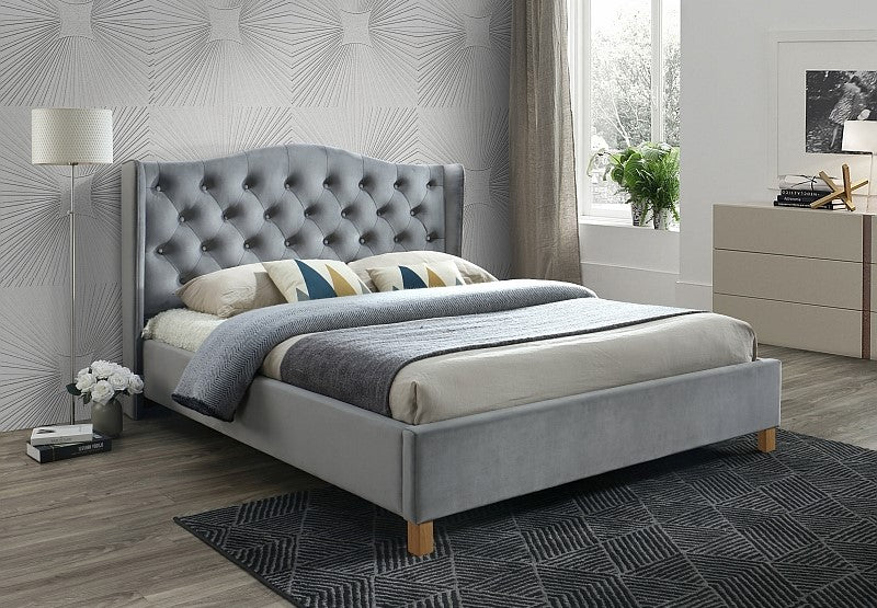 Double Bed Newark | size: Length: 216cm, Width: 198cm, Height: 124cm | color: Gray | image: 1 | variant: 1004508
