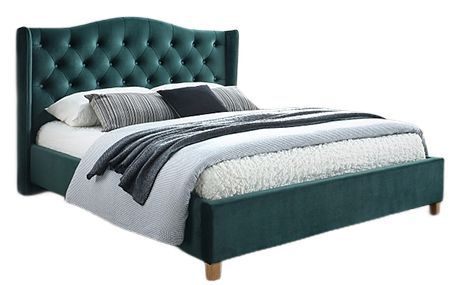 Double Bed Newark | size: Length: 216cm, Width: 198cm, Height: 124cm | color: Green | image: 0 | variant: 1004509