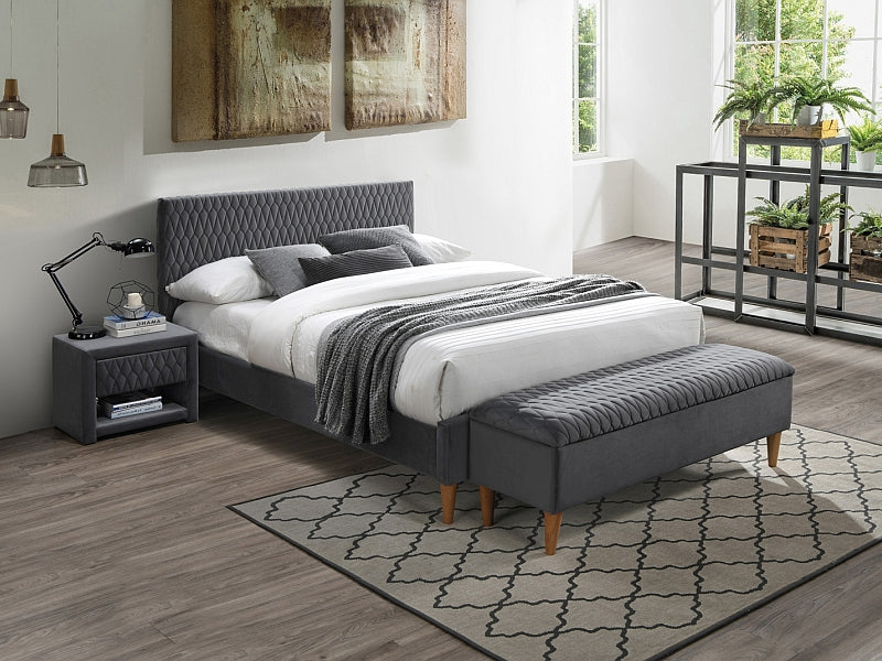 Double Bed Northwich | size: Length: 206cm, Width: 165cm, Height: 96cm | color: Gray | image: 2 | variant: 1004511