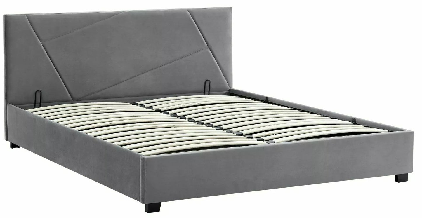 Double Bed Rawtenstall | size: Length: 212cm, Width: 167cm, Height: 86cm | color: Gray | image: 0 | variant: 1004521