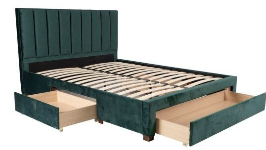 Double Bed Tenby | size: Length: 215cm, Width: 165cm, Height: 111cm | color: Green | image: 4 | variant: 1001733