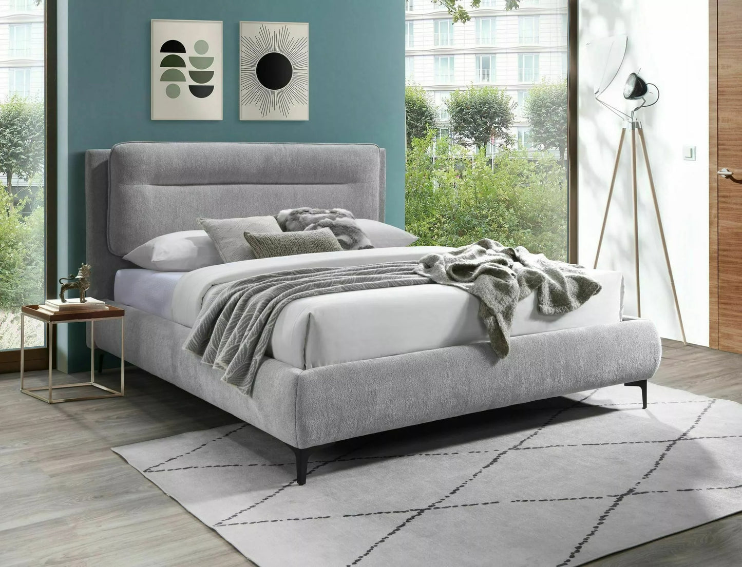 Double Bed Thornbury | size: Length: 217cm, Width: 179cm, Height: 114cm | color: Gray | image: 0 | variant: 1004546